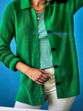 J Jill Collared Button Front Cardigan Sweater XSP